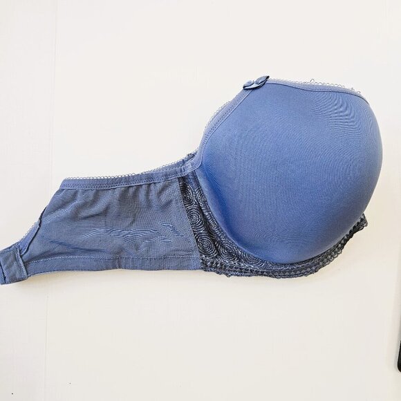 PANACHE Indigo Blue Spacer Molded Full Figure Bra Size 36E - Picture 4 of 9
